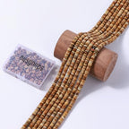 Natural Blown Picture Disk Stone Spacer Beads 6x2mm 38cm/str Flat Rondelle Loose Semi Gemstone Caps for Making Bracelets Necklace - color: Blown Picture