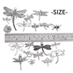 100g (About 50-80pcs) Antique Silver Dragonfly Charms Tibetan Insect Charms Pendants Craft Supplies for Bracelets Necklace Jewelry Making - style: Silver Dragonfly Charms