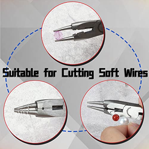 SPEEDWOX 5 Inches Mini Round Nose Pliers with Wire Cutter Wire Looping Pliers Fine Round Nose Pliers Jewelry Making Tools Small Round Pliers for Jewelry Making DIY Craft Beading Jewelry Pliers