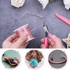 Anezus 18 Gauge Jewelry Wire for Jewelry Making, Anezus Craft Wire Tarnish Resistant Copper Beading Wire for Jewelry Making Supplies and Crafting (18 Gauge, Rose Gold) - color: Rose Gold Pink