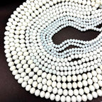 1040pcs 4/6/8mm Glass Beads White, Faceted Crystal Loose Rondelle Beads for Jewelry Making Bracelets Necklaces Suncatchers Plants Succulent DIY Crafts - color: White