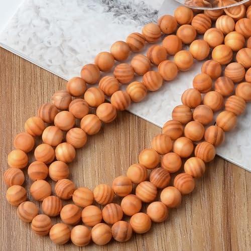 6mm Massive Beads Natural Wooden Round Loose Beads Jewelry Making with Thread 200 PCS(Emperor Blood Wood, 6mm) - color: Emperor Blood Wood, size: 6mm
