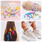 Bracelet Making Kit 96 Colors Pony Beads 3300pcs Friendship Bracelet Kit Rainbow Kandi Beads with Letter and Heart Beads Elastic Threads for Kids Adults Keychain Jewelry Necklace Making - color: 96-color