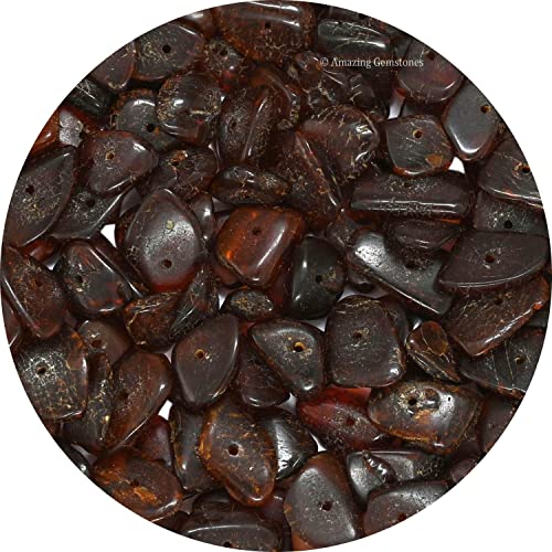 Garnet Pre Drilled Crystal Crushed Chips Beads for Bracelets Making, DIY Handmade Natural Healing Crystals (25 Inch Strand) - color: Garnet