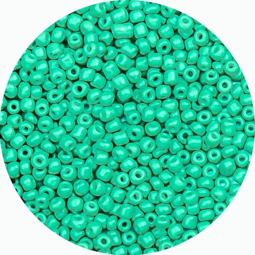 8/0 Glass Seed Beads Bulk, Light Green 3mm Tiny Round Craft Seed Bead, Small Mini Pony Beads for Jewelry Making Bracelet Necklace Wrist Beading Weaving Supplies, 2500pcs - color: Light Green