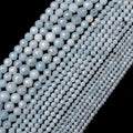 Natural Aquamarine Beads, 4mm 90pcs Small Round Faceted Loose Gemstones for DIY Jewelry Making, Handmade Bracelet and Necklace Crafting, with Size Card - color: Aquamarine, size: 4mm