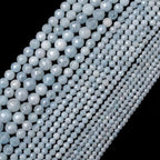 Natural Aquamarine Beads, 4mm 90pcs Small Round Faceted Loose Gemstones for DIY Jewelry Making, Handmade Bracelet and Necklace Crafting, with Size Card - color: Aquamarine, size: 4mm