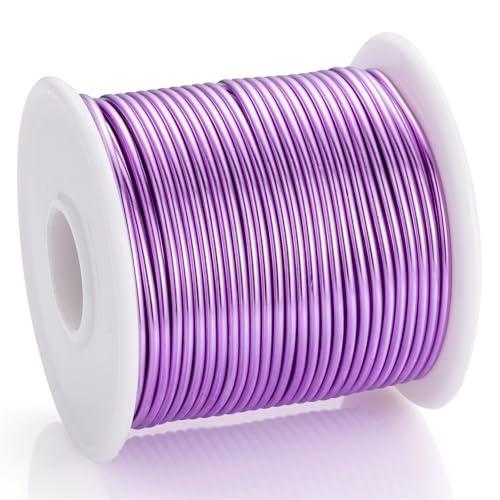 12 Gauge Light Purple Aluminum Craft Wire (105FT) - Anodized for Jewelry Making, Beading Floral, Plant Gardening, Sculpting & Modeling Craft Wire (Light Purple #22, 2mm) - color: Light Purple #22