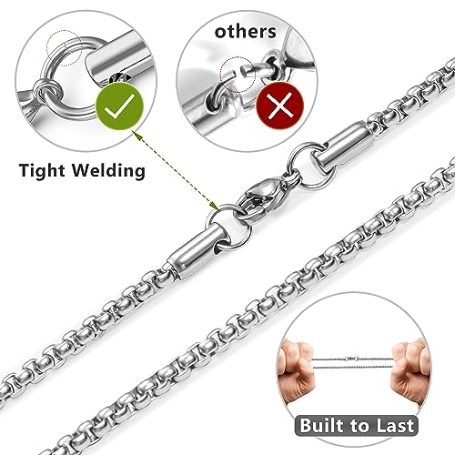 Romass 2 Pcs Cross Necklace for Men Boys,Stainless Steel Pendants Silver Black Gold Crosses Chain Jewelry Gifts Box 16-30 inches - size: 16 in, style: 2Pcs(silver+gold) 1.7 "* 1.0'' pendant