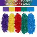 3500pcs Rich Color Clay Beads for Bracelets Making 6mm Heishi Beads Polymer Flat Round Disc Clay for Jewelry Making Deep Tone Bead Crafts - color: Vibrant