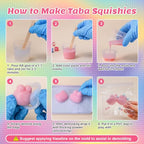 Taba Squishy Making Kit, DIY Taba Squishy Kit, 18oz FuFu Squishy 7 Molds Silicone, Liquid Silicone 1:1 AB Ratio Epoxy Resin Mix for Squishy, Stress Relief Taba Squishies, Gifts for Any Occasion