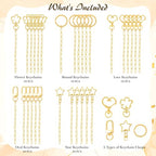 Ecoofor 50 Set Keychain Making Kit, 5 Style Metal Keychain Clips with Swivel Snap Hooks, Lobster Clasps, Key Rings & Extender Chains for DIY Crafts, Jewelry, Bags, Keychains & Gift Accessories - color: 50 Set Keychain Making Kit