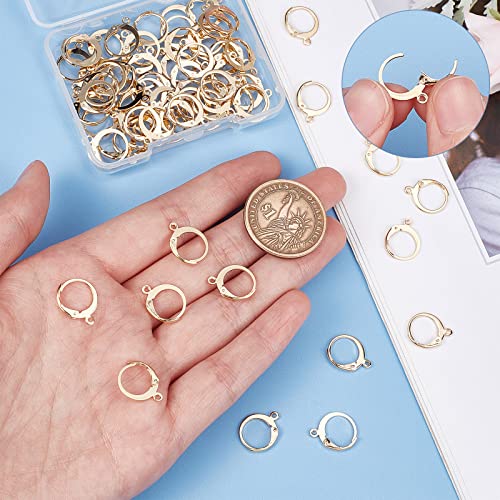 SUNNYCLUE 1 Box 80Pcs Leverback Earring Hooks Real 18K Gold Plated Stainless Steel Huggie Hoop Round Leverbacks Earwires Lever Back Hoops for Jewelry Making Earrings Backs Findings Replacement Adult - color: 80pcs Real 18k Gold Plated Stainless Steel Roun