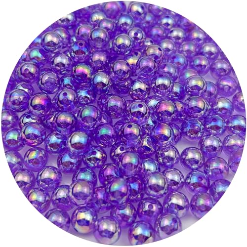 900 Pcs 6mm Acrylic Round Beads AB Colors Craft Beads Round Spacer Beads with Holes for DIY Craft Making Necklace Bracelet Earring Ornament(22- Deep Purple) - color: 22- Deep Purple, size: 6MM