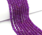 Perlin Agate & Jasper Gemstone Strand Beads 4 mm Rondelle 110 Pieces Jewellery Beads Semi-Precious Stone for Jewellery Necklace Bracelet Earrings (Purple) - color: purple