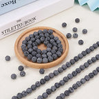 Craftdady 8mm Unwaxed Natural Lava Stone Beads 460Pcs Round Volcanic Rock Gemstone Loose Beads Energy Healing Chakra Beads for Jewelry Craft Essential Oil Bracelet - color: Dark Gray, size: 8mm