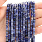 150PCs Natural Blue Sodalite Spacer Beads, Loose Semi Precious Flat Round Gemstone Heishi Disc Stone Beads for Beading Jewelry Making 4mm*2mm 38cm - color: Blue Sodalite, size: 4MM*2MM