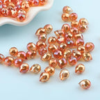 100Pcs Champagne Gold Crystal Glass Beads, 8x10mm Faceted Teardrop Shiny Bulk Beads for Jewelry Making, DIY Crafts - color: Champagne Gold