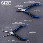 SPEEDWOX 2PCS Mini Needle Nose Pliers with Smooth Jaw & Bent Needle Nose Pliers with Serrated Jaw for Jewelry Making Needles Remover Plier Fishing Plyers - style: 2PCS Needle Nose Pliers Set