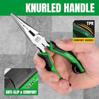 SK 6-Inch Long Nose Pliers, Needle Nose Pliers, High Carbon Steel, Ergonomic Anti-slip Handle for Comfortable Grip - style: 6-Inch Long Nose Pliers