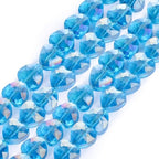 70pcs 8mm Valentine's Day AB Blue Faceted Heart Beads for Jewelry Making Crystal Glass Beads for Bracelets Necklace Crafts, Friendship Bracelet Kit, Love Gifts - color: AB Blue