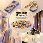Jewelry Making Bead Kit, 6000 PCS Polymer Clay & Pony Beads, 24 Colors, 4 Letter Bead Styles, More Charms, Organizer Box, Bracelet Kit, Gift for Friends