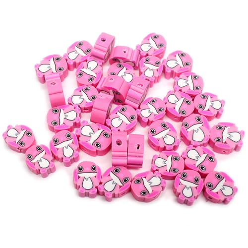 100 Pcs Polymer Clay Beads Mixed Heishi Spacer Beads Supplies for DIY Bracelet Earring Necklace Jewelry Making (Pink) - color: Pink Stitch