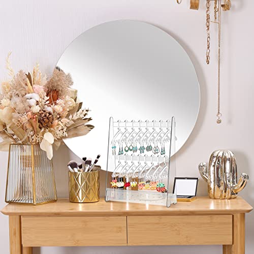 BBTO Earring Hangers Holder Organizer Clear Acrylic Rack Jewelry Display Stand with Mini Hangers Christmas Women Gift for Earrings Necklace Ring Bracelet Jewelry(Transparent)