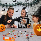 MARFOREVER 120 PCS Halloween Charms for Jewelry Making, Assorted Halloween Ghost Skeleton Bat Witch Pumpkin Skull Enamel Charm Pendants for Bracelet Necklace Earrings Making DIY Crafts Gifts - style: Halloween