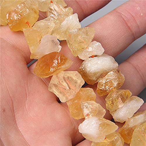 10-13mm Natural Irregular Freeform Raw Yellow Quartz Stone Nugget Beads Reiki Crystal Healing Minerals Quartz Bead DIY Jewelry Making - color: Yellow Quartz