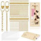 Wurosi 52 Set Lip Gloss Keychain Making Kit, Gold Keychain Clips Hooks with Extender Chain, Gift Bags, Thank You Cards, 5M Hemp Rope, for DIY Key Chain Making Crafts - color: 52 Set Keychain Making Kit