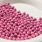 8mm Turquoise Beads 190pcs Natural Stone Gemstone Bead Round Loose Beads for DIY Crafts Bracelet Necklace Earrings Jewelry Making (Pink) - color: pink