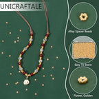 UNICRAFTALE 1000Pcs Spacer Beads Golden Flower Beads 4mm Metal Connector Beads Loose Beads Small Beads for DIY Bracelet Necklace Jewelry Making 1mm Hole - color: Golden