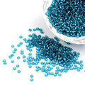 Craftdady 12/0 Trasparent Round Glass Seed Beads 2mm Silver Lined Tiny Loose Pony Spacer Beads DarkTurquoise About 3000Pcs for Jewelry Making Hole: 0.3mm - color: Transparent DarkTurquoise, 2x1.5mm