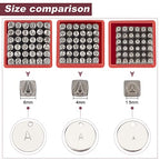 PH PandaHall 36 Pcs Letter and Number Metal Stamp Set, 1/20 inch 1.5mm Alphabet A-Z and Number 0-9 and Symbol, Iron Uppercase Stamps Punch Press Tool for Imprinting on Metal Jewelry Leather Wood - color: 36 Pcs - Letter & Numbers & Symbols 3, size: 1/16"
