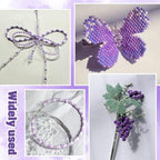 TOAOB 1500pcs 3mm Purple Colors Opaque Seed Beads Kit Glass Round Small Spacer Beads with Beading Pin for DIY Beading Weaving Earrings Bracelets Necklaces Eyeglass Chain Art Crafts Jewelry Making - color: Purple Series