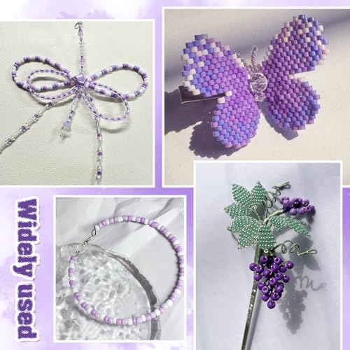 TOAOB 1500pcs 3mm Purple Colors Opaque Seed Beads Kit Glass Round Small Spacer Beads with Beading Pin for DIY Beading Weaving Earrings Bracelets Necklaces Eyeglass Chain Art Crafts Jewelry Making - color: Purple Series