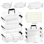 Bead Organizer Box 58 Pcs, 3-Tier Stackable Storage Box, and 3 Different Container Sizes Small Plastic Containers with Lids, Portability, Clear Organizers for Jewelry DIY Craft Storage - size: 3-Tier 8L+20M+30S