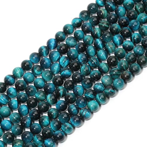 6mm Blue Tiger-Eye Natural Stone Beads Round Loose Beads for Jewelry Making Yochus DIY Beads Bracelet Necklace - color: Blue Tiger-Eye, size: 6mm