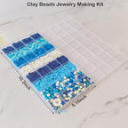 Blue Heishi 6mm Clay Beads for Bracelets Necklace Earring DIY Crafts - Blue Boho DIY Craft Assorted Beads for Women Jewelry Making Kit - Ocean Bohemian Summer Beach Holiday Party Supplies Set, 1 Box