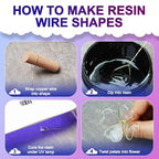 Teexpert UV Dip Resin for Wire Flowers Kit, 100g Crystal Clear UV Resin Starter Kit with 6 Winding Rods, Pliers, 2Pcs 31FT Wires for Jewelry Making, Fast Cure Thick Glue for DIY Flower Decoration