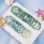 Ornaland Heishi Surfer Bracelets Set Polymer Clay Heishi Beads Stretch Bracelets Multi-Layer Stackable Friendship Bracelets Bohemia Summer Beach Jewelry for Women - color: Green