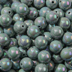 16mm Acrylic Bead 100pcs AB Grey Color Acrylic Focal Bead Chunk Bubblegum Beads for DIY Crafting Necklace Bracelet Jewelry Making Keychain (Blue-Gray) - color: blue-gray