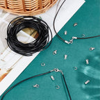 SUNNYCLUE 10M Leather Necklace Bracelet Making Kit Genuine Leather Cord 2mm 150Pcs Stainless Steel Jewelry Findings Black Brown Leather Jewelry Rope Leather Cords for Jewelry Making Kits Supplies
