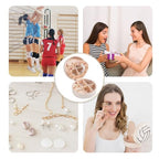 12-Pack Volleyball Travel Jewelry Case With Mirror Round Volleyball Stuff Portable Jewelry Organizer Storage Case for Team Athletes & Sports Enthusiasts Christmas Events & Milestones (Mirror) - style: Mirror