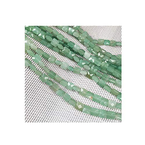 Natural Stone Beads Square Faceted Beading Green Aventurine Gemstone Loose Beads for Jewelry Making 7.9 inches 2 Strands - color: green aventurine