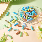 Acrylic Tube Beads for Bracelets Curved Chunky Bamboo Tube Beads Two Tone Bangle Acrylic Bead for Jewelry Making Earring Crafts - color: Blue-Green