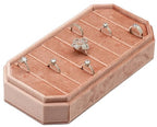 Velvet Ring Organizer Display Tray Jewelry Box Earring Holder Case for Wedding Birthday Christmas Day (Blush Peach) - color: Blush Peach