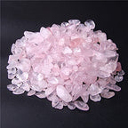 Natural 500 pcs Pink Quartz No Hole Undrilled Irregular Chip Gemstone Beads Rock Gravel Crystal Tumble Minerals Gravel Specimen Energy Decorative Stone Fish Tank Stone - color: Pink Quartz