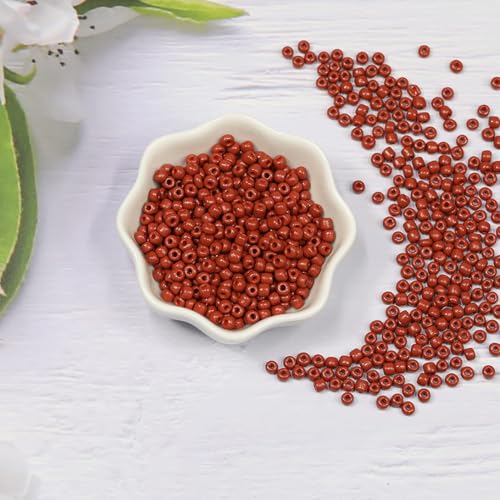 Size 6/0 Crafts Glass Seed Beads 4mm Coffee Beads for Jewelry Making (Total About 100g About 1200pcs) - color: Coffee
